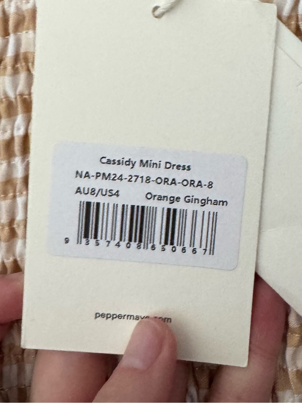 NWT Peppermayo Gingham Smocked Mini Dress - Picture 2 of 3